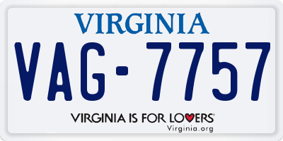 VA license plate VAG7757