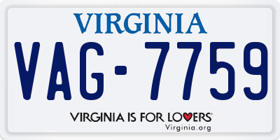 VA license plate VAG7759