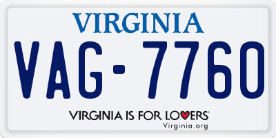 VA license plate VAG7760
