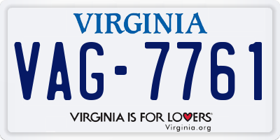 VA license plate VAG7761