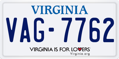 VA license plate VAG7762