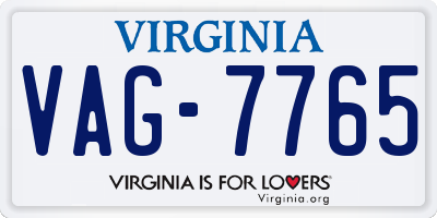 VA license plate VAG7765