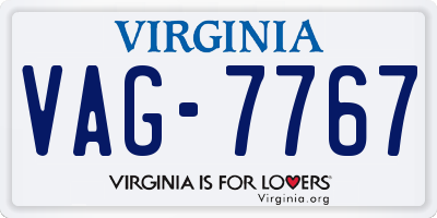 VA license plate VAG7767
