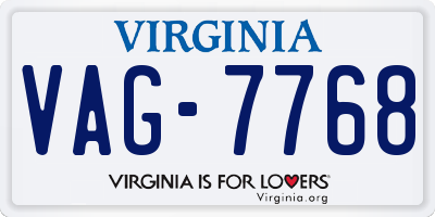 VA license plate VAG7768