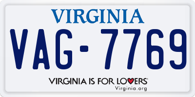 VA license plate VAG7769