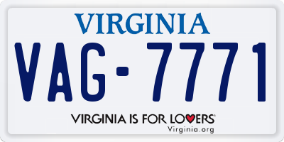 VA license plate VAG7771