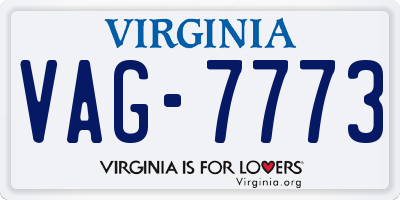 VA license plate VAG7773