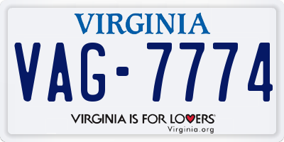 VA license plate VAG7774