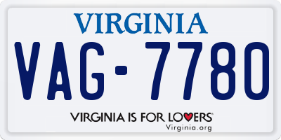 VA license plate VAG7780