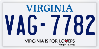 VA license plate VAG7782