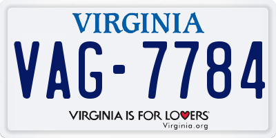 VA license plate VAG7784