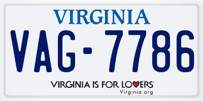 VA license plate VAG7786