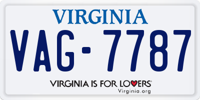 VA license plate VAG7787