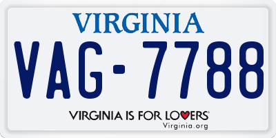 VA license plate VAG7788