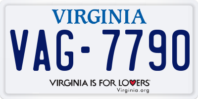 VA license plate VAG7790