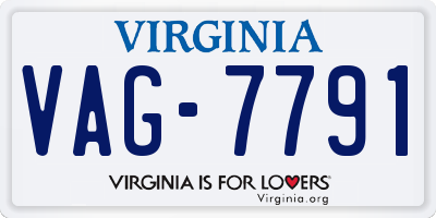 VA license plate VAG7791