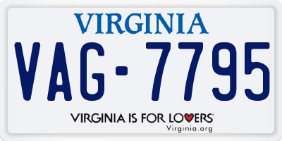 VA license plate VAG7795