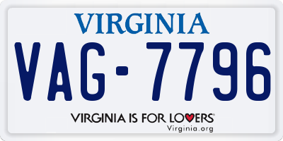 VA license plate VAG7796
