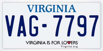 VA license plate VAG7797
