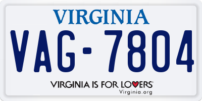 VA license plate VAG7804