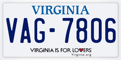 VA license plate VAG7806