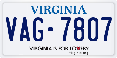 VA license plate VAG7807