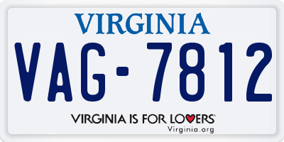 VA license plate VAG7812