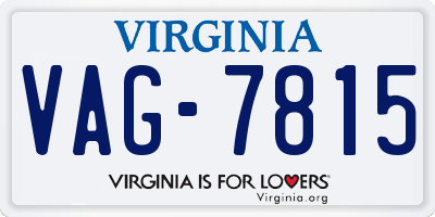 VA license plate VAG7815