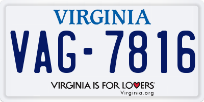 VA license plate VAG7816