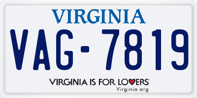 VA license plate VAG7819