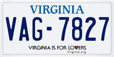 VA license plate VAG7827