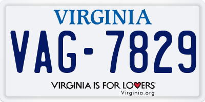 VA license plate VAG7829