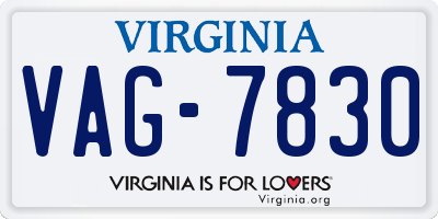 VA license plate VAG7830