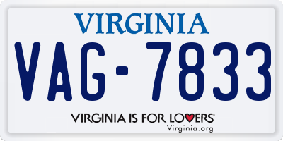 VA license plate VAG7833