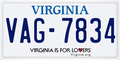 VA license plate VAG7834