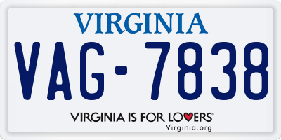 VA license plate VAG7838