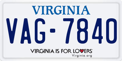 VA license plate VAG7840
