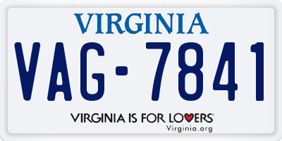 VA license plate VAG7841