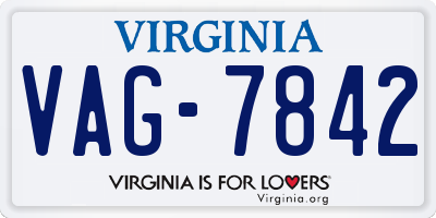 VA license plate VAG7842