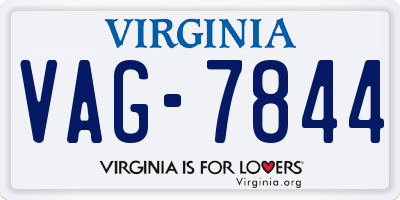 VA license plate VAG7844