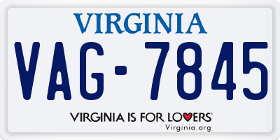 VA license plate VAG7845
