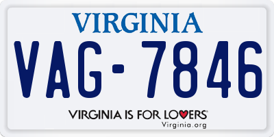 VA license plate VAG7846