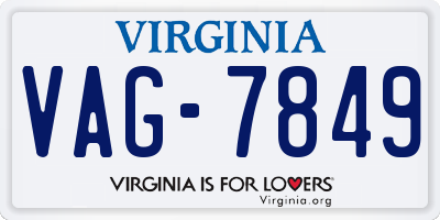 VA license plate VAG7849
