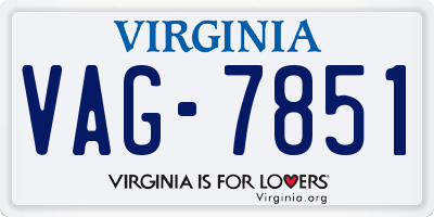 VA license plate VAG7851