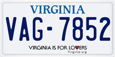 VA license plate VAG7852