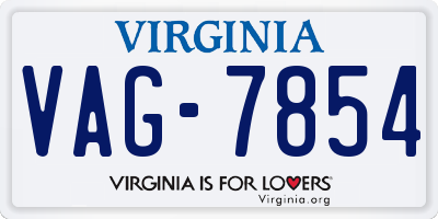 VA license plate VAG7854