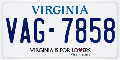 VA license plate VAG7858