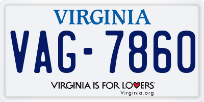 VA license plate VAG7860