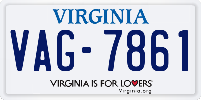 VA license plate VAG7861