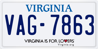 VA license plate VAG7863